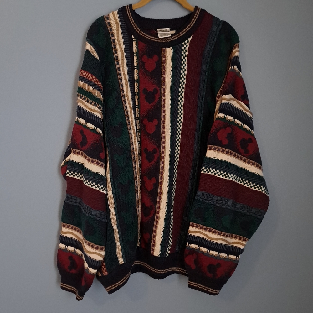 RARE Vintage Disney Mickey Mouse Coogi Style Sweater LIKE NEW Size 2X